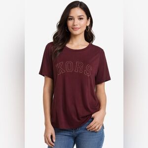 Michael Kors Burgundy Short Sleeve Tee